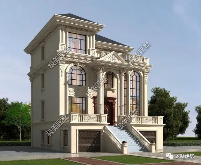 占地11X13.5米,带车库的异域风情别墅,奢华大气