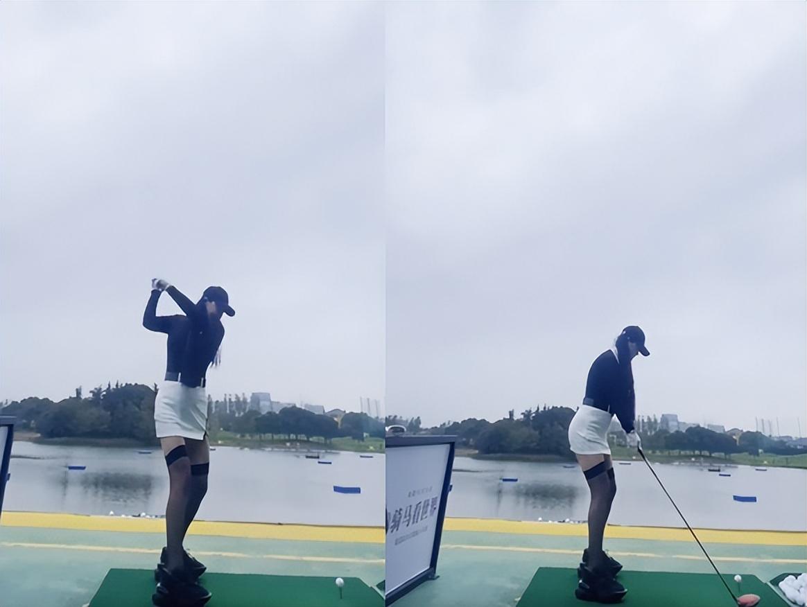 冉莹颖|央视主持冉莹颖穿黑丝打球!长腿纤细身材火辣,动作利落又霸气