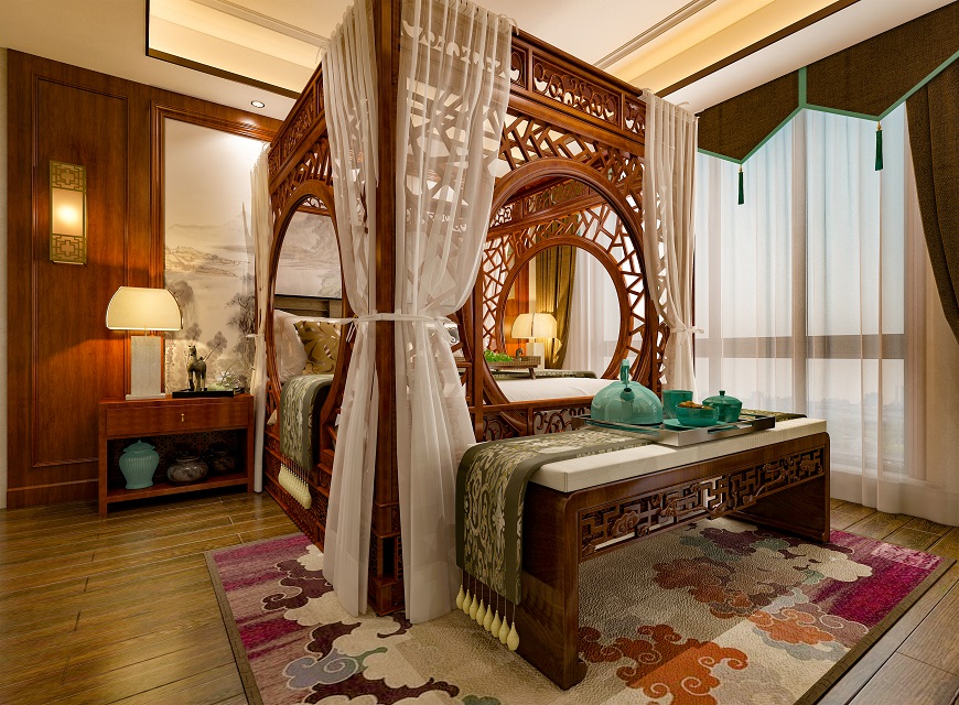 中式风格的卧室,可以有几种设计方法?