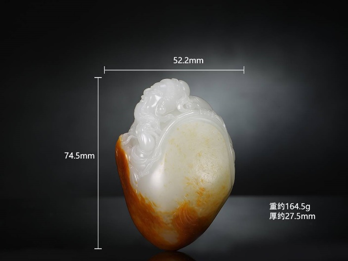 玉雕|佰匞推荐 红皮白肉独籽料 苏派玉雕大师丁醒 鸿运当头 新疆和田玉独籽料 把件