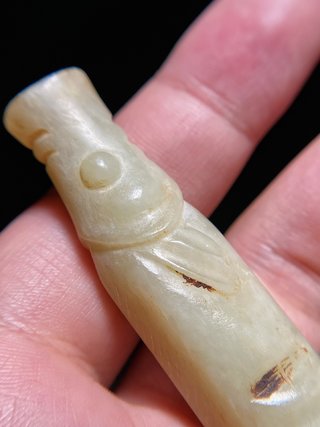 |明以前 和田玉 鱼形 勒子