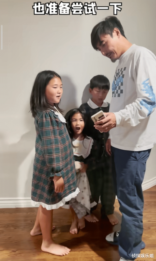 何洁|何洁晒老公儿女,刁磊耐心陪娃好有爱,三个宝贝长大了都像妈妈