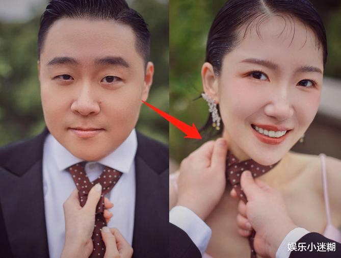 郝劭文|童星郝劭文晒婚纱照,领带勒脖、角度怪异,32岁妻子无眉离异带娃