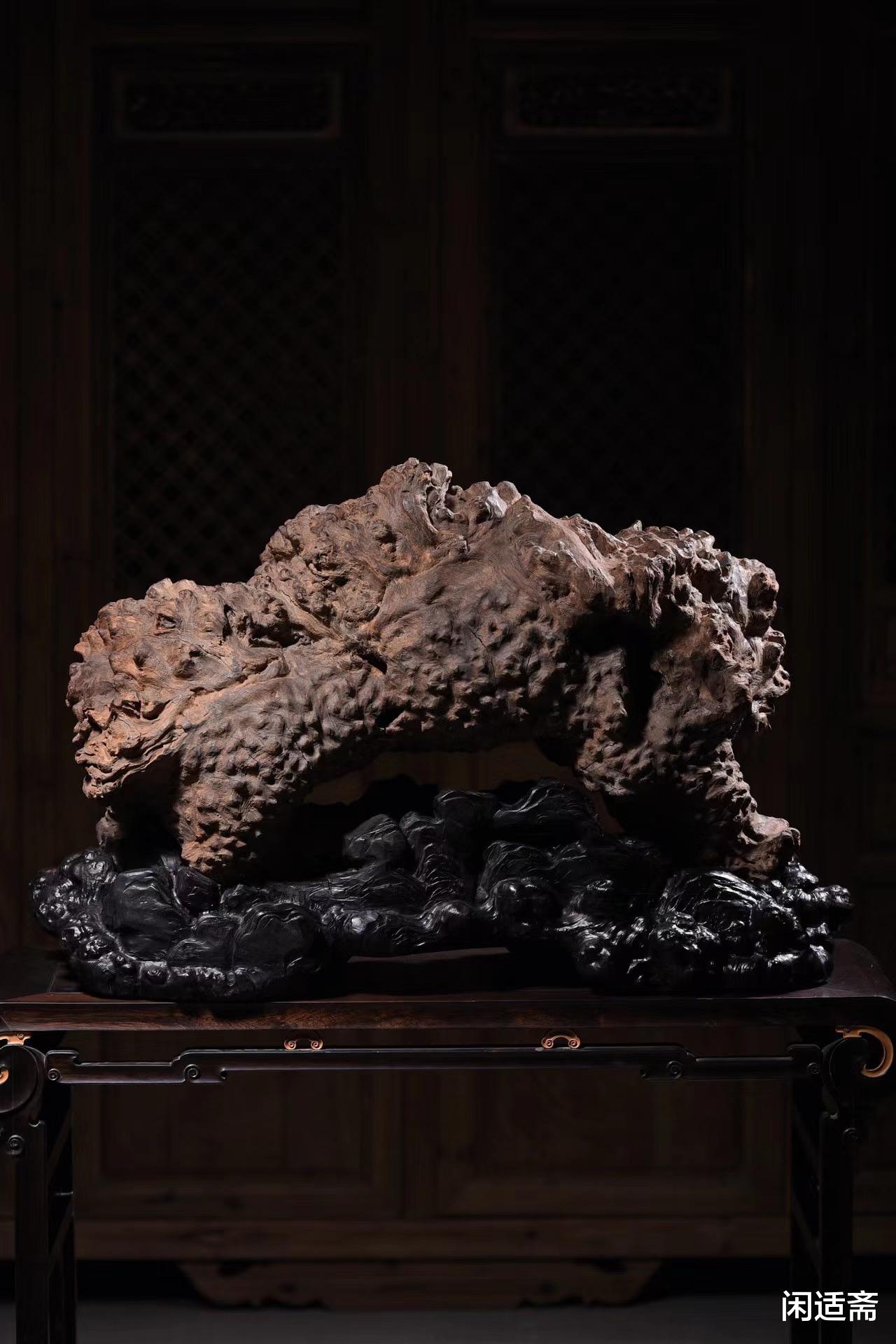 根雕|天然根雕，崖柏瘤疤大料，瑞兽貔貅