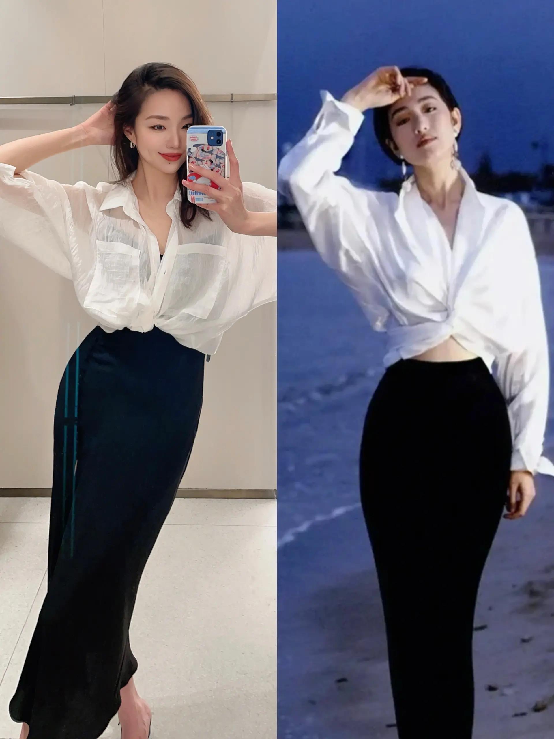 "白衬衫"对穿了也很洋气,女明星穿搭示范告诉正确穿法,超好看 - 时尚