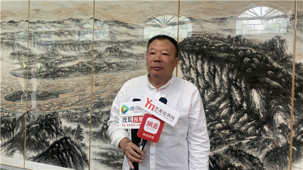 山水画|长河追日——靳文艺山水画作品展新闻发布会在京成功举办