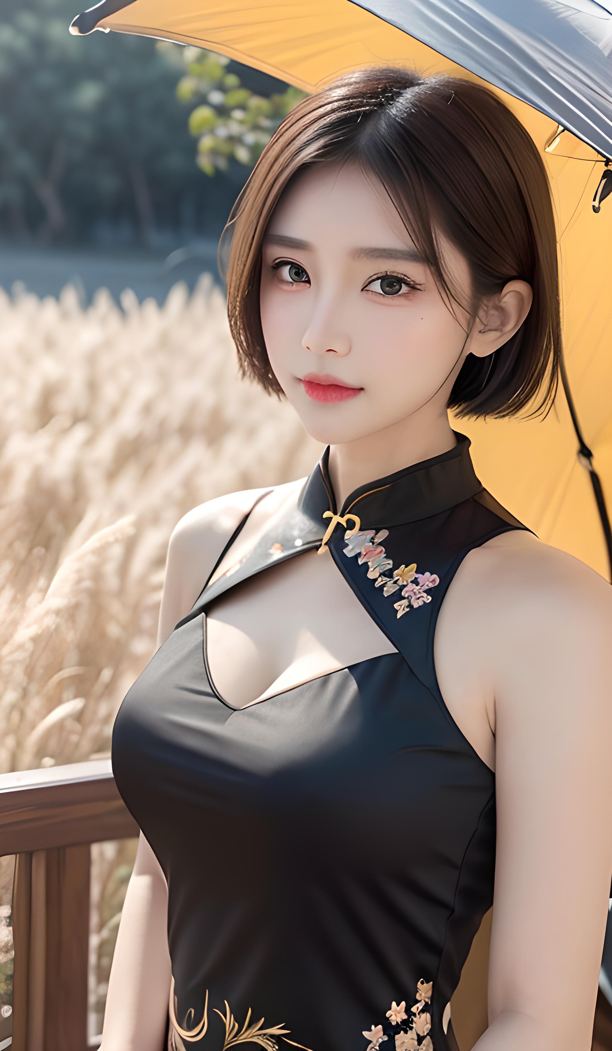 旗袍 短发旗袍新晋女神，完美诠释东方韵味！