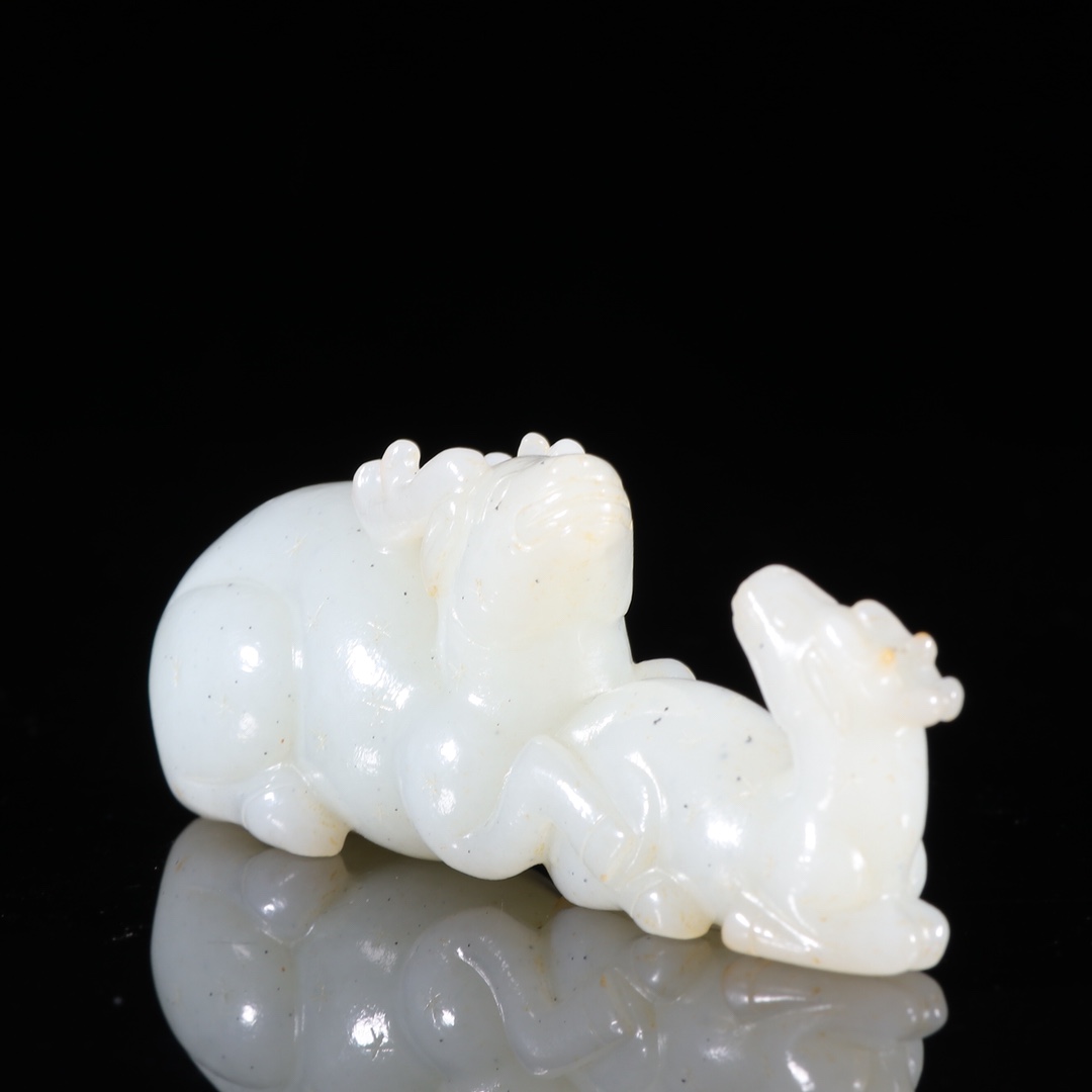 |旧藏【和田玉 羊羊如意 摆件】