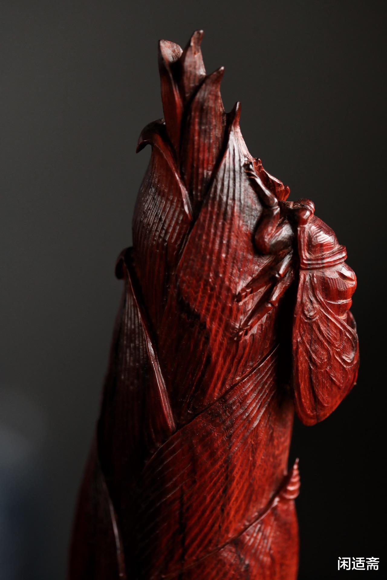 春笋|崭露头角，一鸣惊人，紫檀仿真雕，春笋