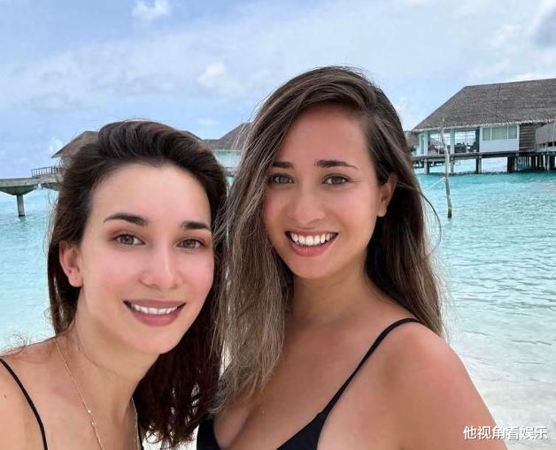 卢靖姗晒马尔代夫度假照，丈夫背后将其环抱，同行小姨子颜值出圈