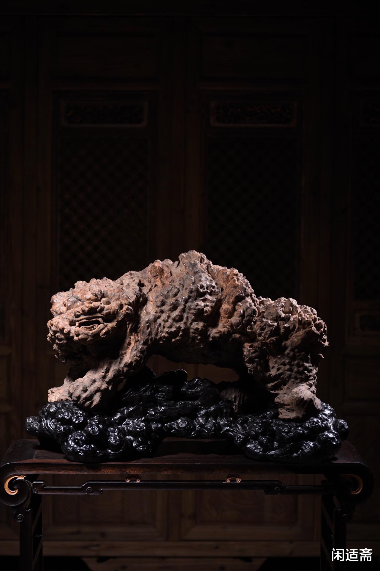 根雕|天然根雕，崖柏瘤疤大料，瑞兽貔貅