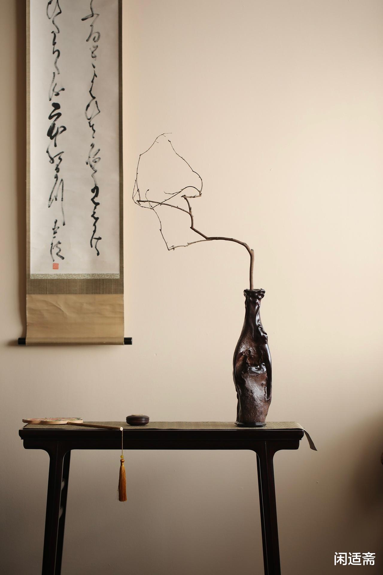 小叶紫檀|文人侘寂风，小叶紫檀风化纹，花器