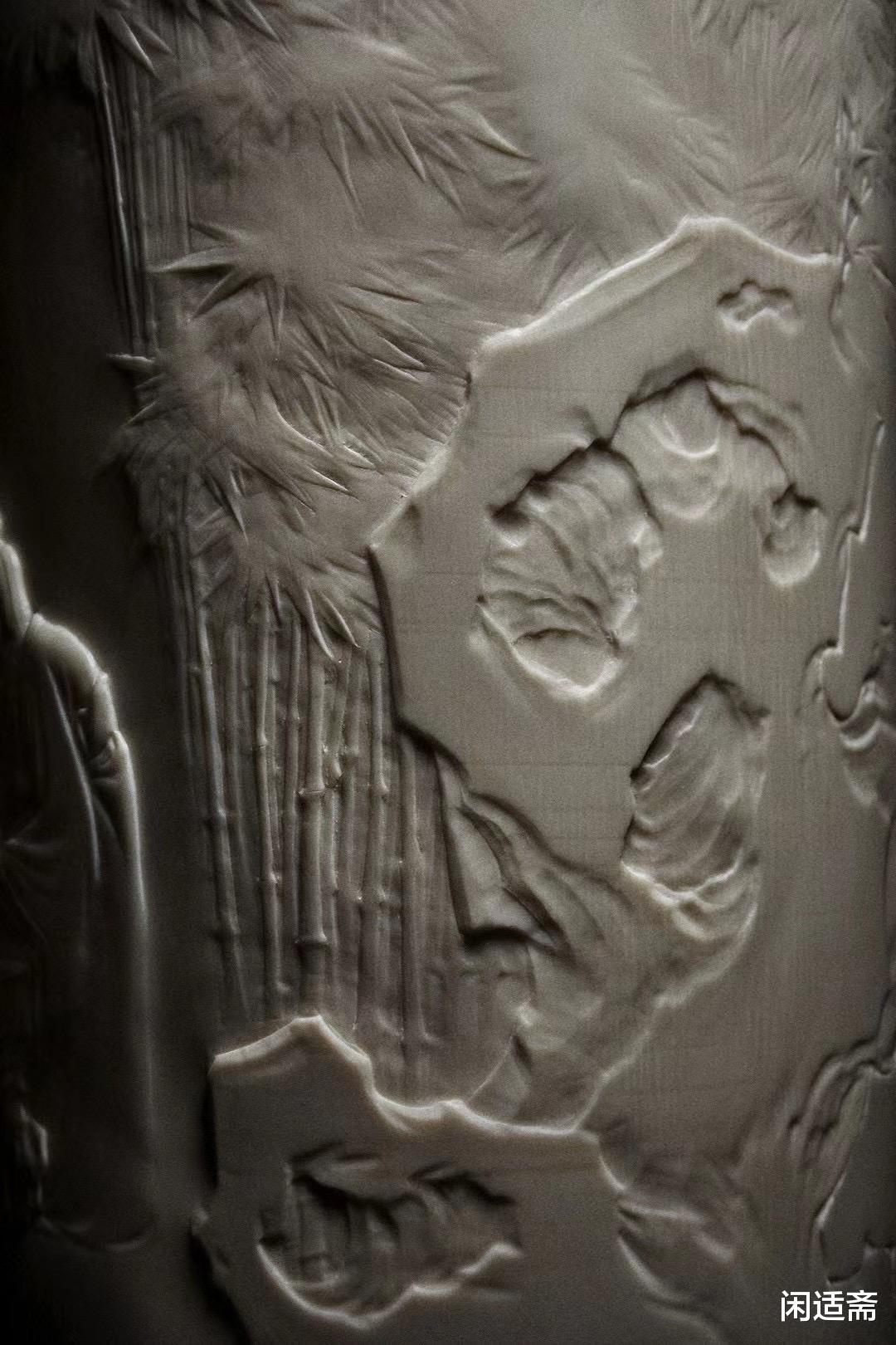 笔筒|雅藏,《观画图》,文人笔筒