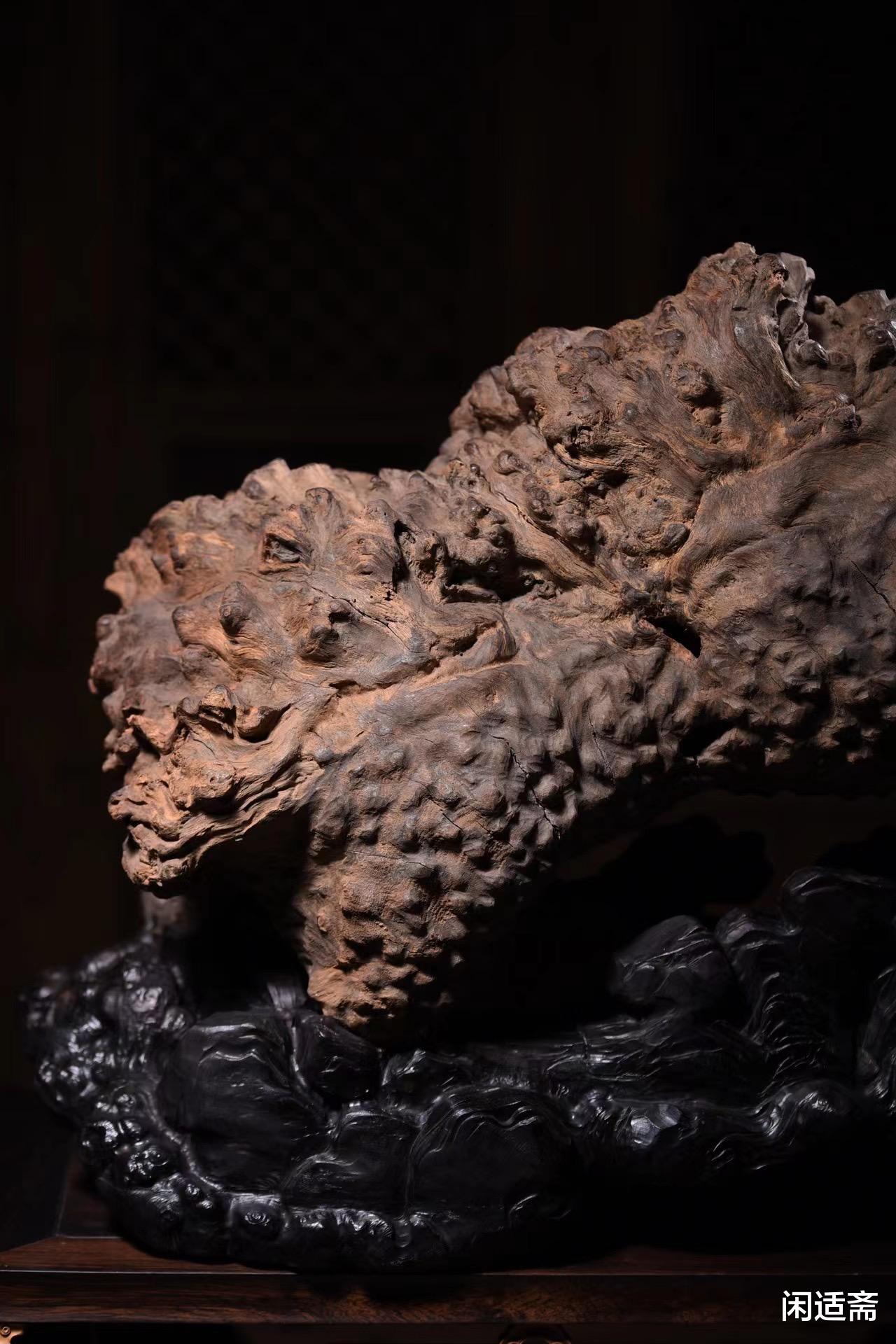 根雕|天然根雕，崖柏瘤疤大料，瑞兽貔貅