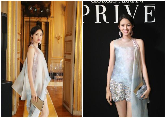 张梓琳|张梓琳不愧是世界小姐!把丝巾当“上衣”穿,下面配短裤颇显高级