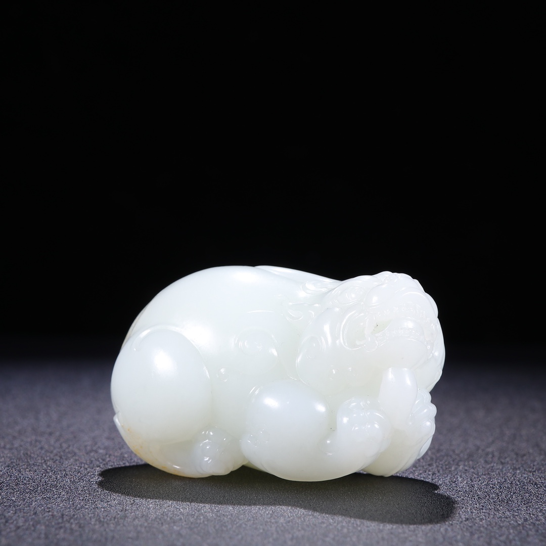 紫砂|回流【和田玉 招财貔貅 摆件】