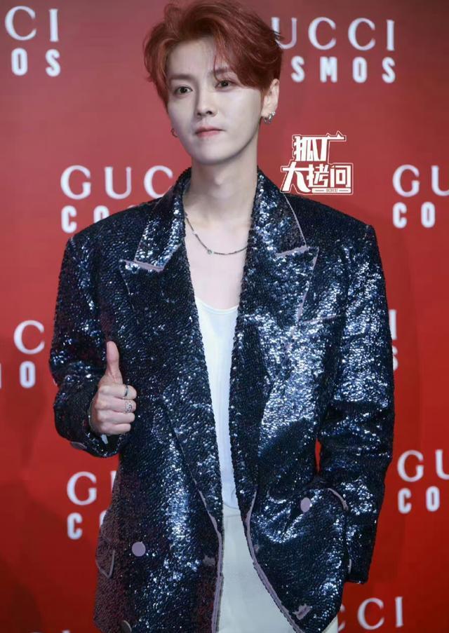 肖战|肖战鹿晗亮相GUCCI红毯,鹿晗再染红发,肖战穿着一次比一次大胆