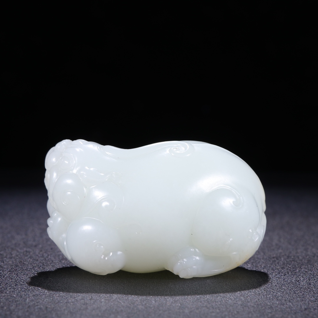 紫砂|回流【和田玉 招财貔貅 摆件】