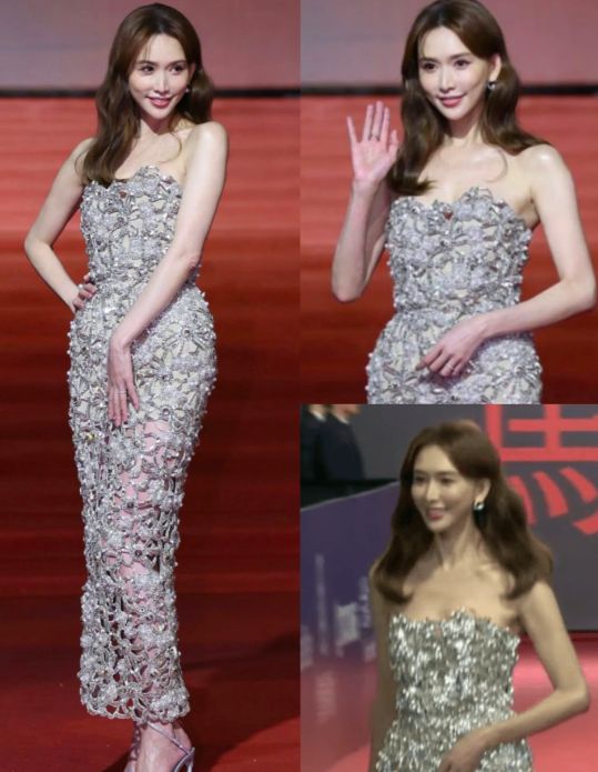 林志玲亮相金马奖！上台讲话卡壳很怯场，鼻子变尖还被吐槽脸变形