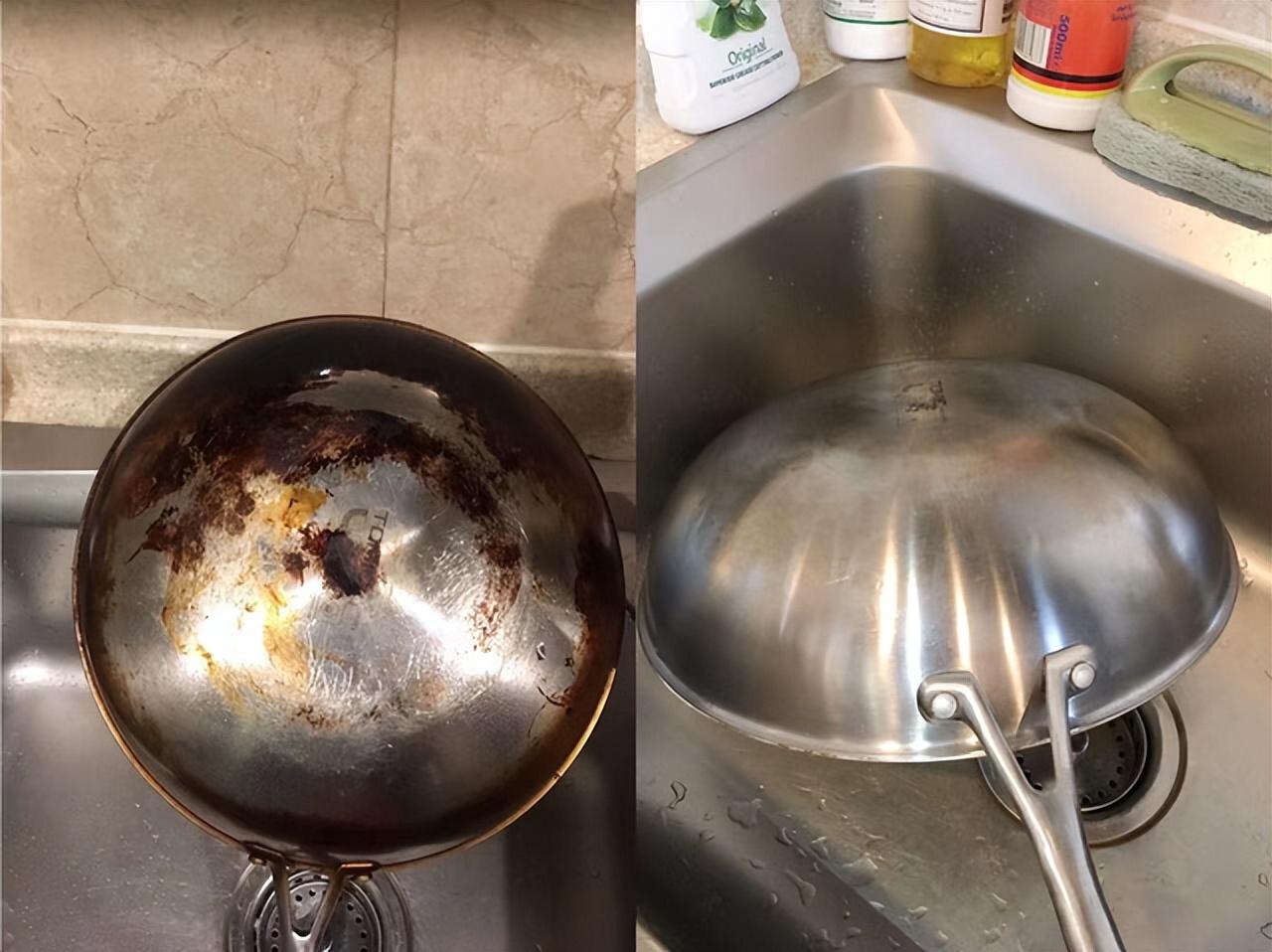 家里炒菜锅底发黄发黑擦不掉?