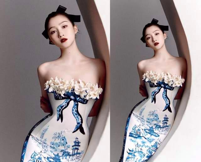 关晓彤|关晓彤上身百万非遗高定礼服,设计师陈采尼赞其腿长堪比180模特