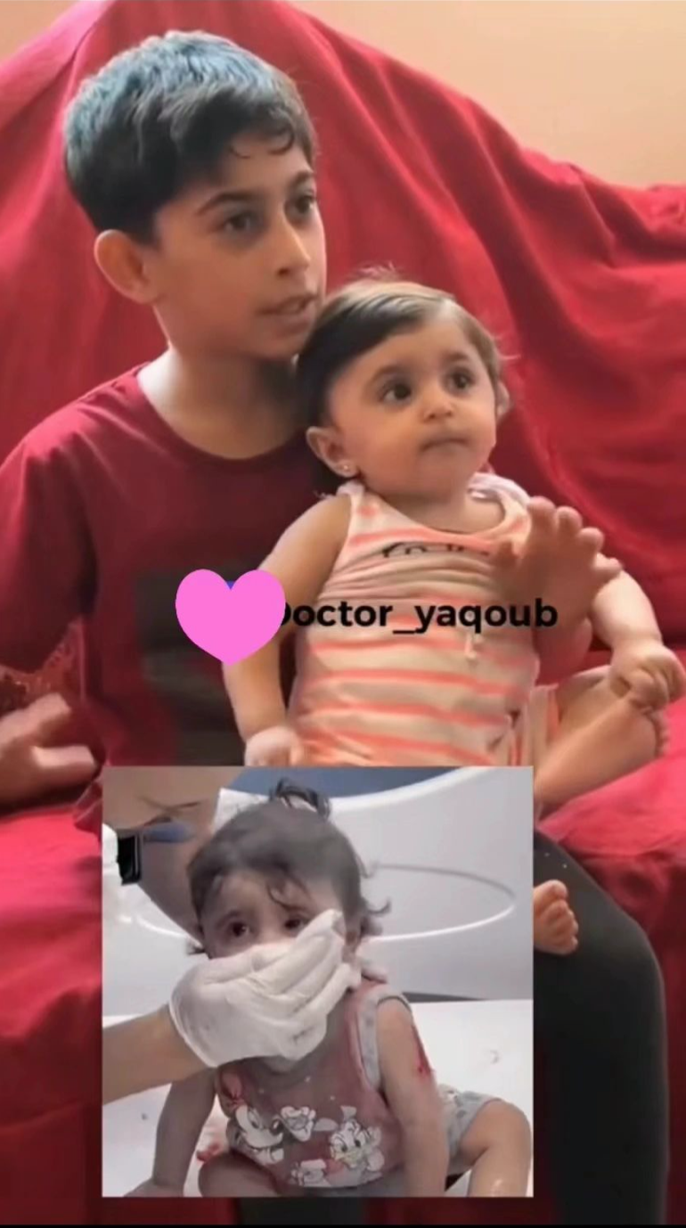 加沙天使女孩和家人一起出镜，穿奶黄衣服好可爱！哥哥颜值也好高