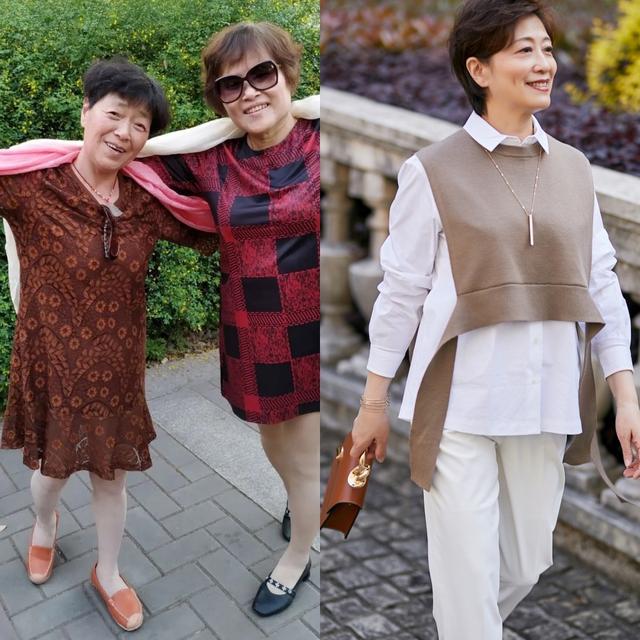 燕麦 64岁许娣老了也优雅：头发微卷，衣着鲜艳，照样美过年轻人