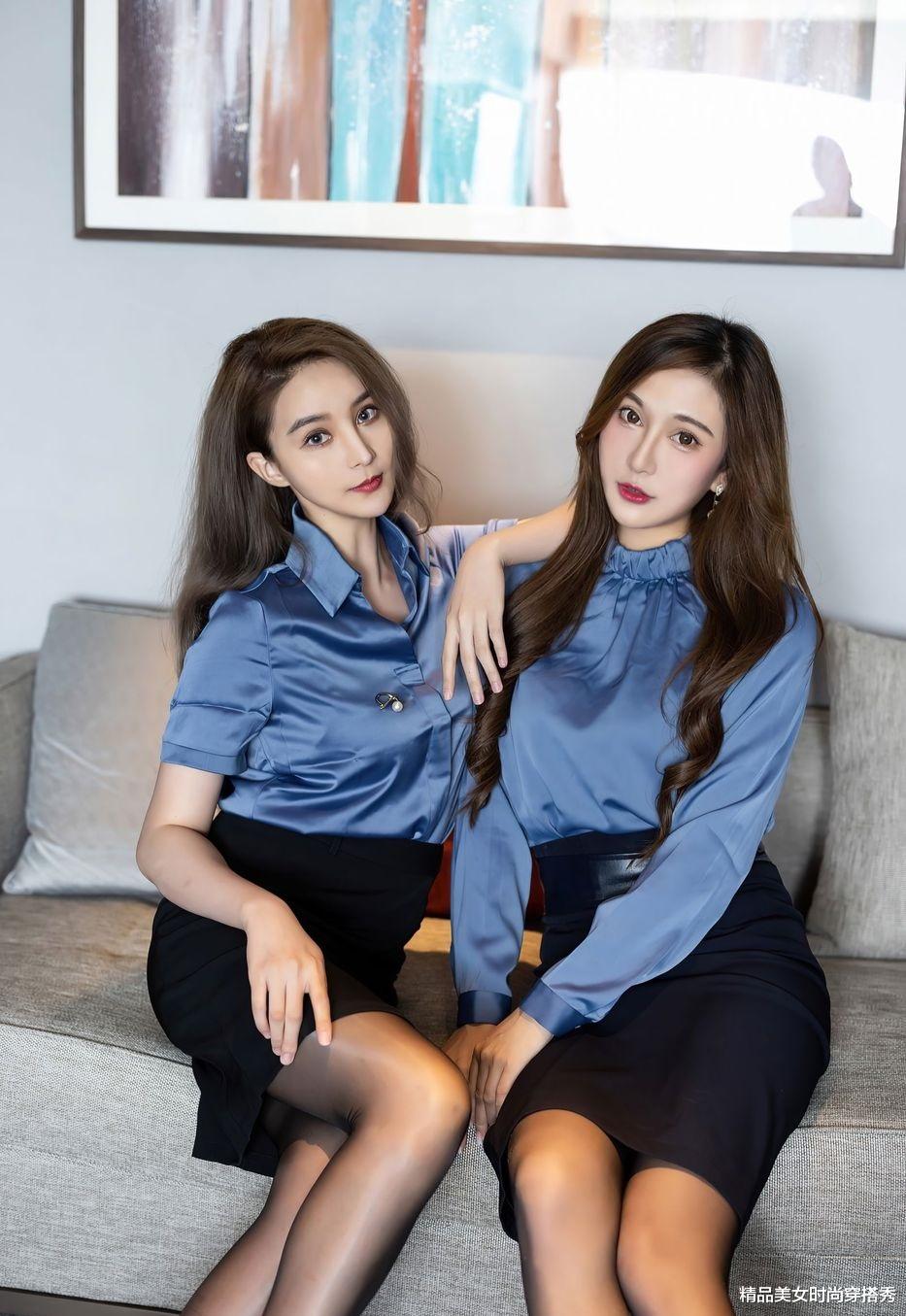 职场中的通勤姐妹花，时尚界的代表：OL短裙配衬衫时尚又干练