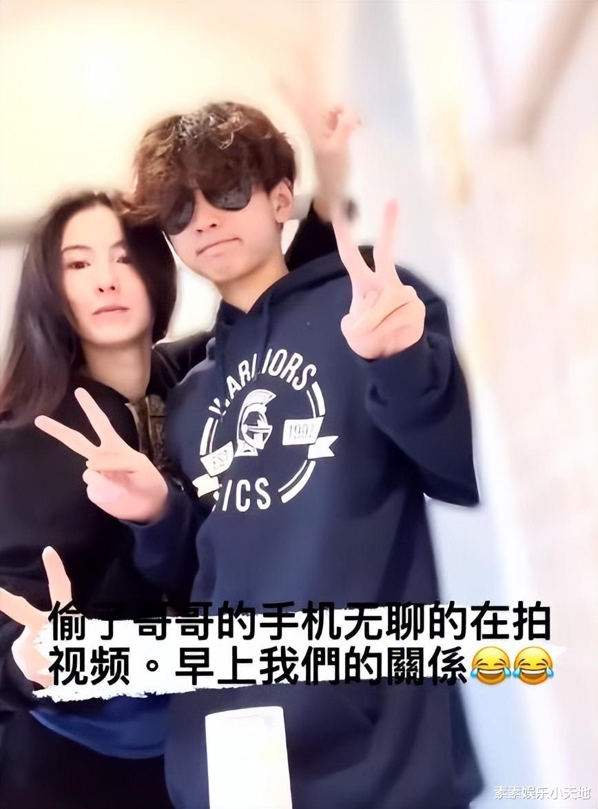 张柏芝|谢霆锋的小儿子Quintus露面，和妈妈张柏芝拿Lucas手机玩自拍