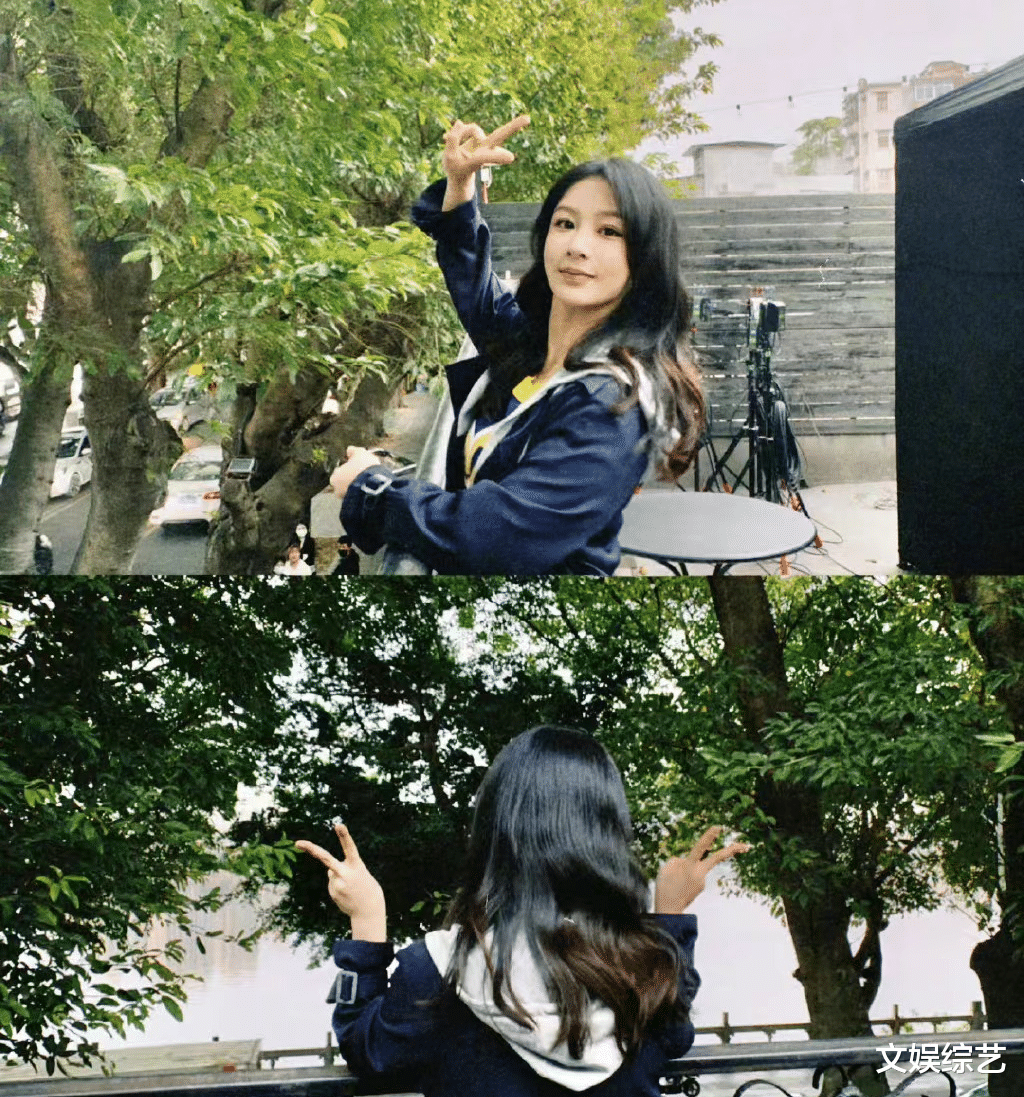 杨紫|杨紫坐轮椅拍戏，拍照摆各种手势，可爱又淘气，不愧为娱乐圈劳模