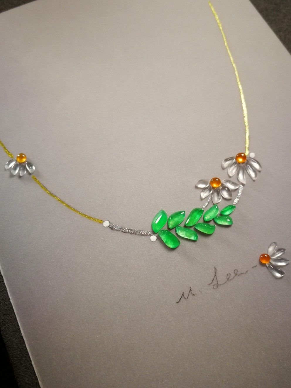 【雏菊&含羞草】— 翡翠锁骨链