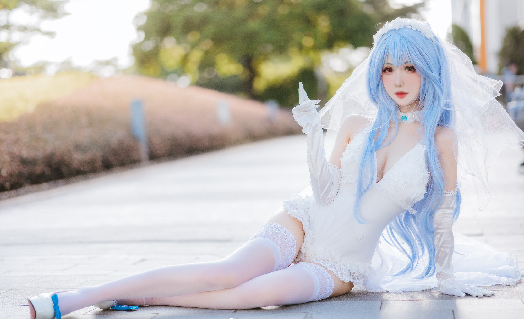 仙女月新世纪福音战士eva绫波丽同人花嫁白无垢cosplay7