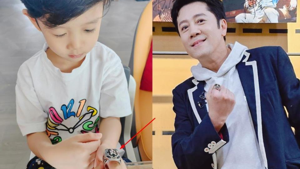 55岁蔡国庆晒二胎正脸照，5岁庆宝浓眉大眼像爸爸，比哥哥还帅气