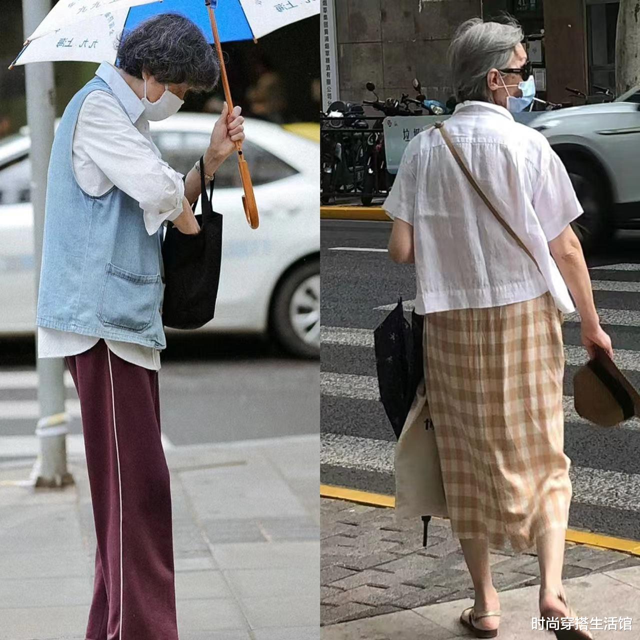 被上海街头的奶奶惊艳了!白发不染,不穿老年装,到老没有大妈感