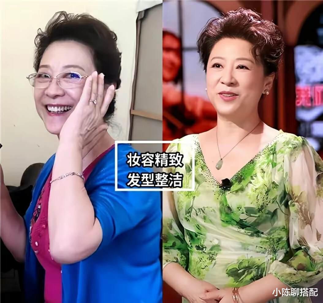 73岁王馥荔与60岁丛珊同框，一个老来俏，一个长相馒化老态明显