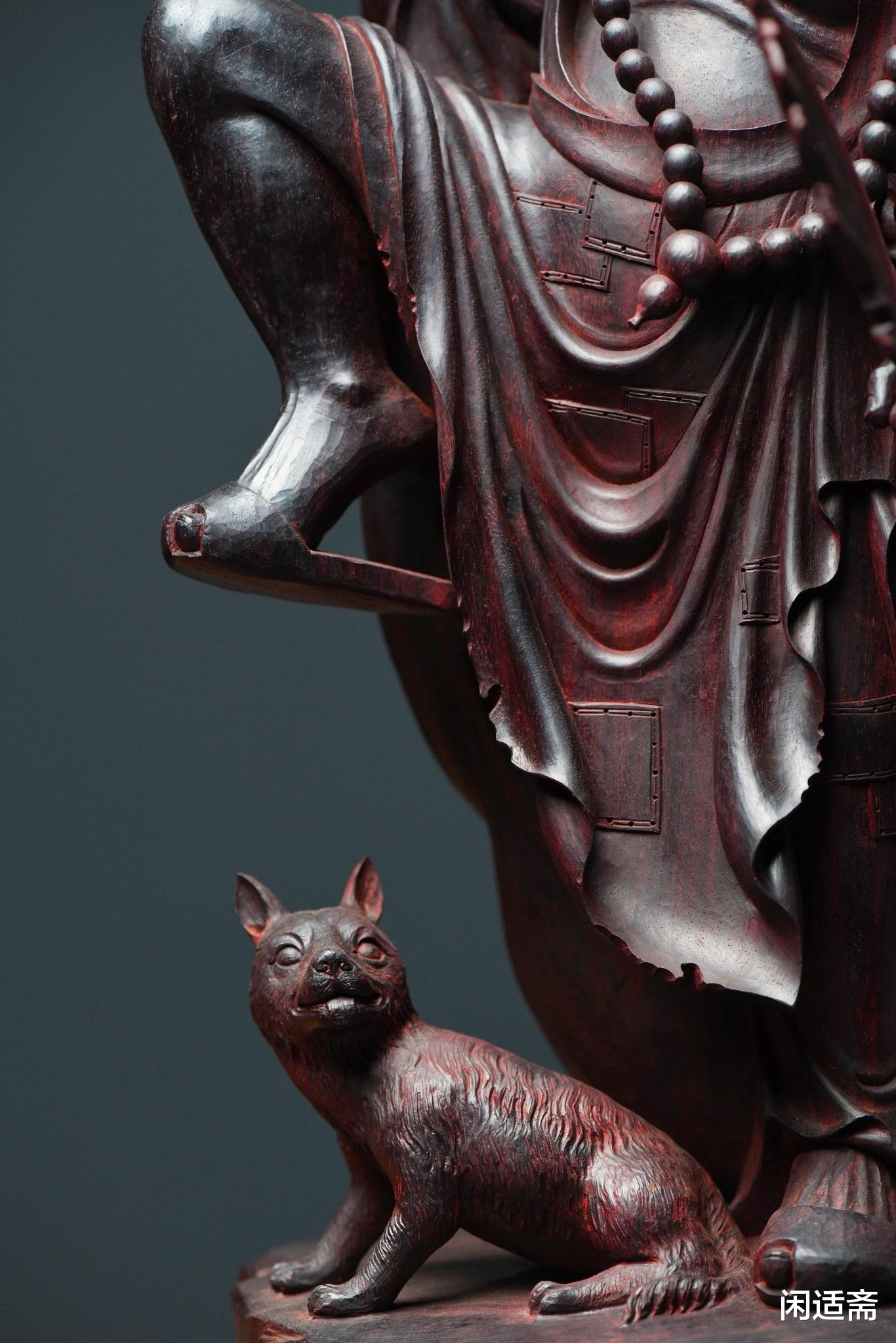 |行善积德，小叶紫檀木雕，活佛济公