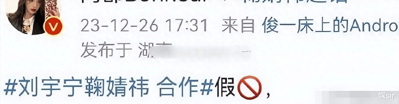 鞠婧祎方回应与刘宇宁合作新剧，网友：拉低演员门槛