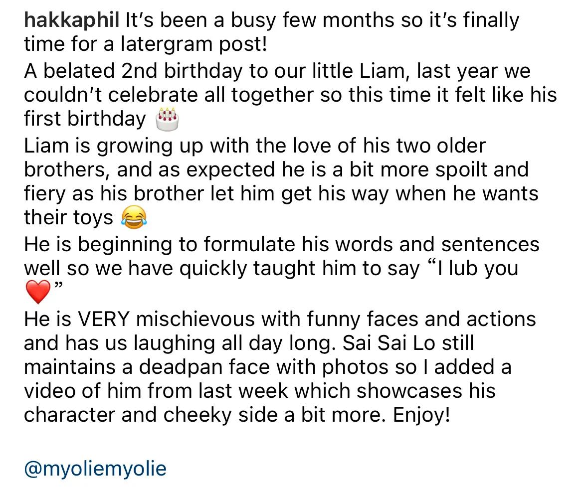 胡杏儿|胡杏儿老公晒全家福为小儿子庆生，透露2岁奕宏被俩哥哥宠爱长大