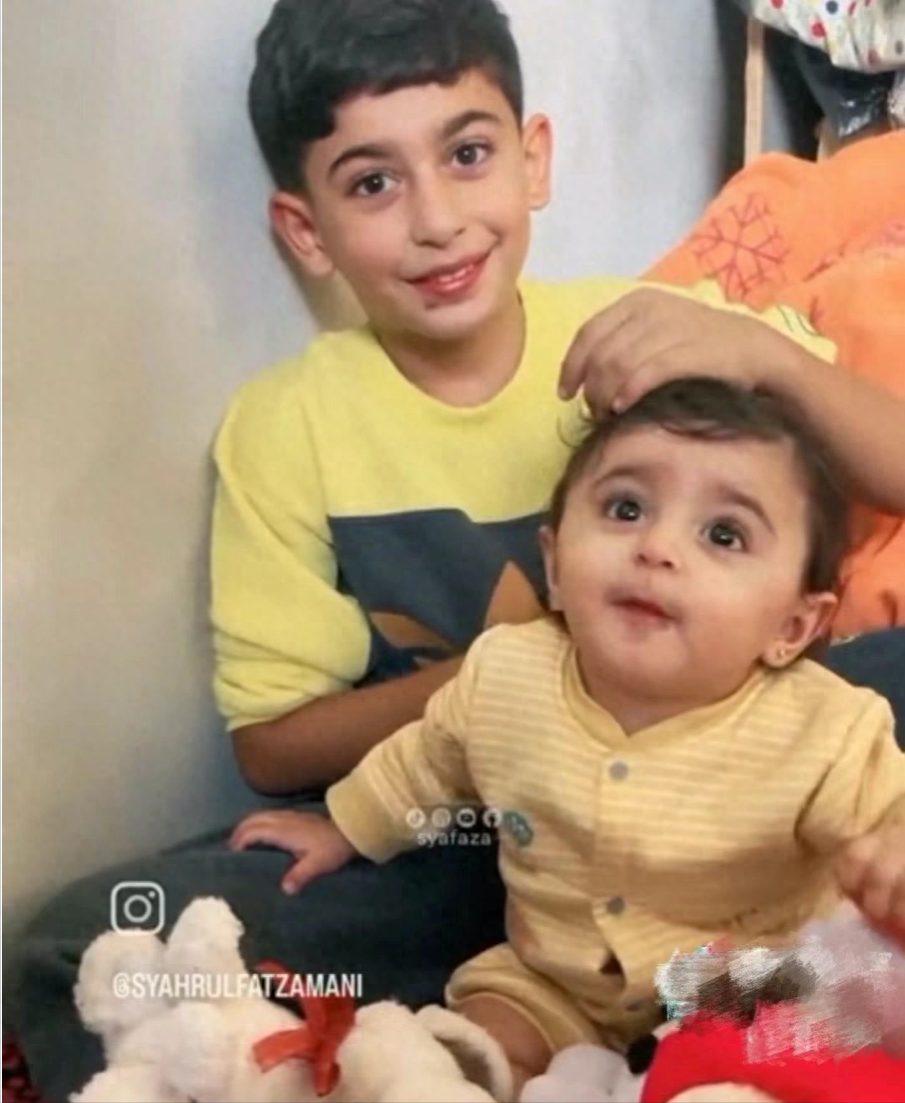 加沙天使女孩和家人一起出镜，穿奶黄衣服好可爱！哥哥颜值也好高