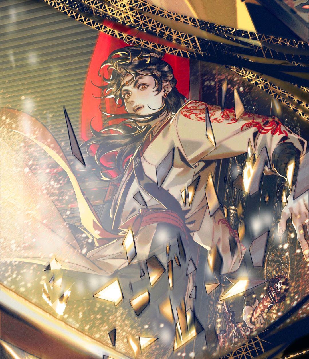 谢怜|天官赐福,战损谢怜好心疼,第一次高光时刻,郎千秋自闭了