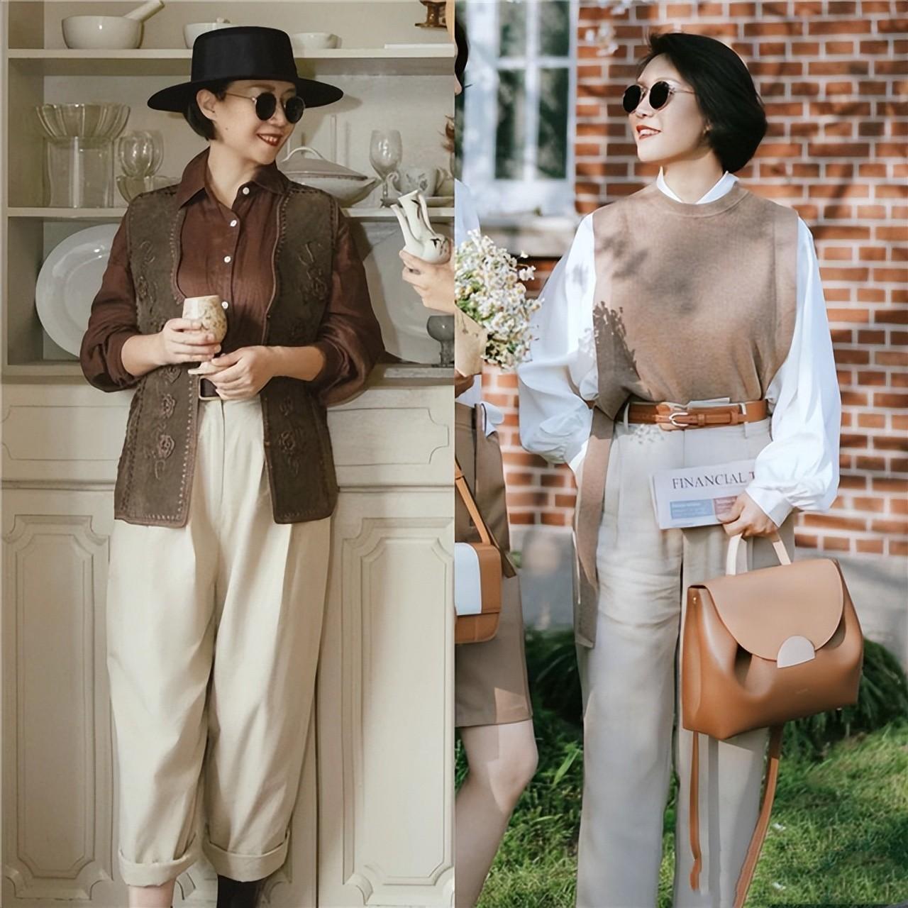 被朱琳的老年状态惊艳了,穿衣素淡,头发微卷,七十岁也高级优雅