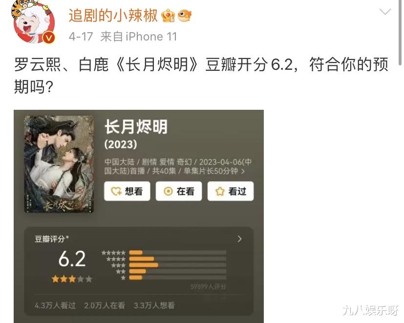 长月烬明|《长月烬明》评分连跌六次，5.6低分暴涨两万评论