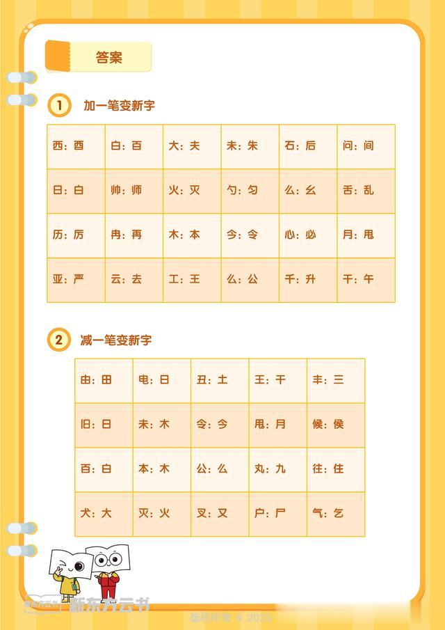 加减笔画变新字，快来试试吧