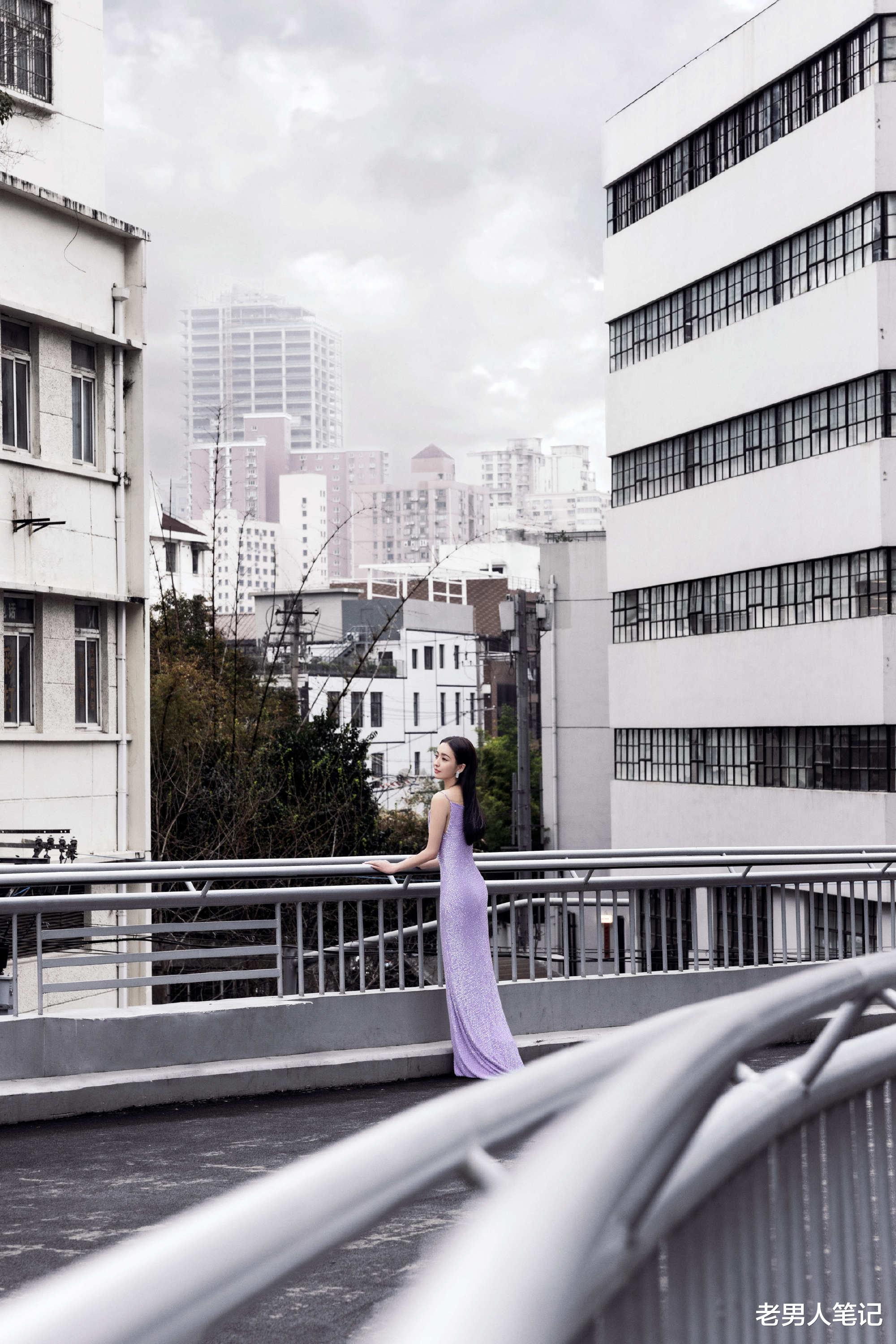 玛丽莲·梦露|佟丽娅公路电影感大片,一袭紫罗兰长裙,勾勒曼妙好身材