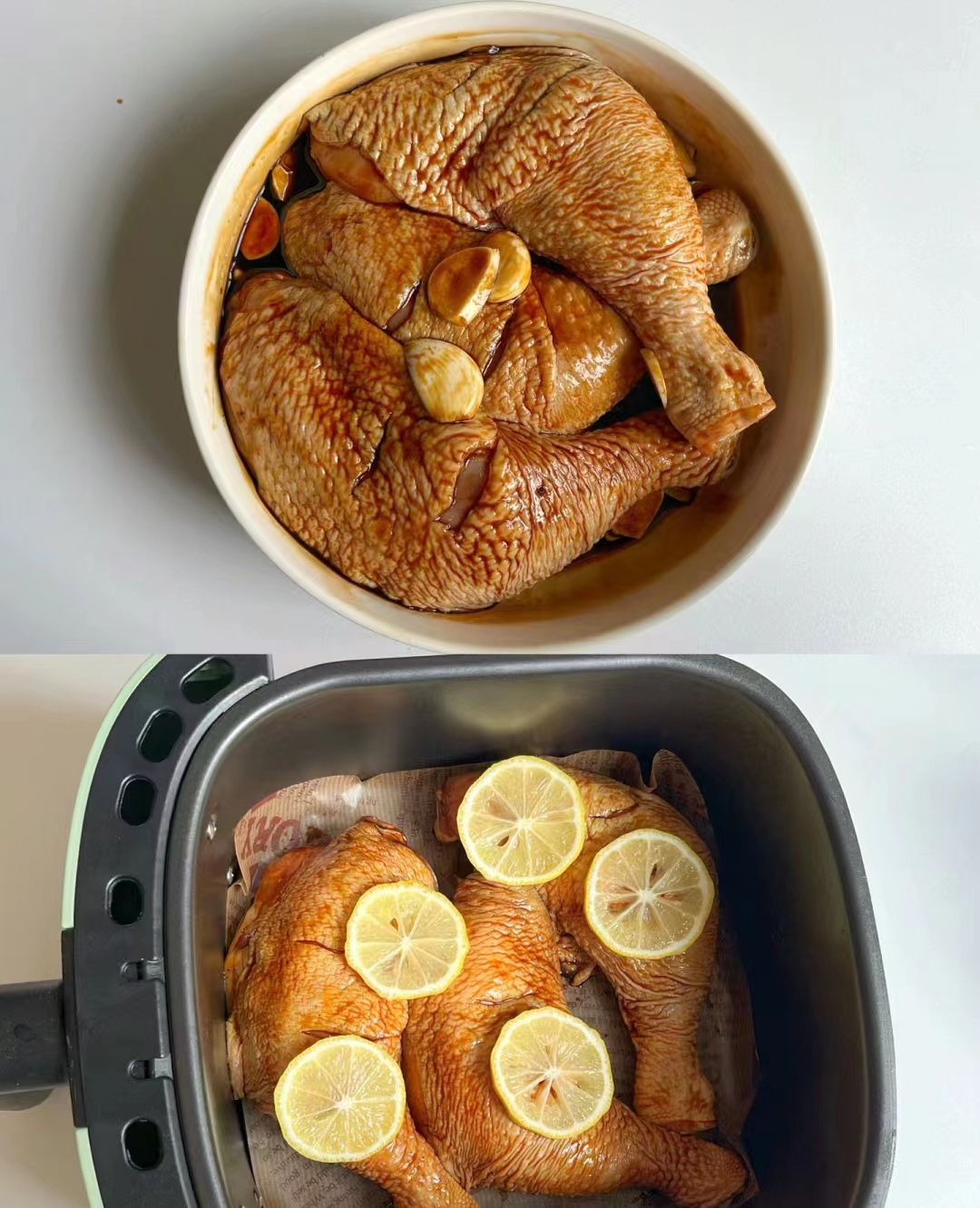 烤鸡|用这个配方烤鸡全腿,色泽诱人,鲜嫩多汁,比买的香多了