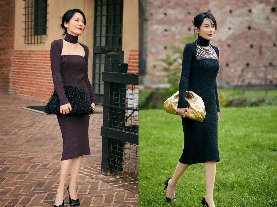 俞飞鸿亲自示范：穿羽绒服不配打底裤，色不过三，52岁也优雅温婉