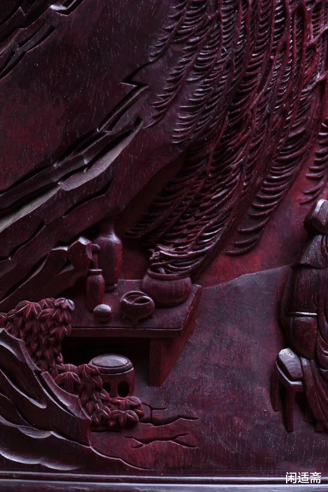 文房清玩,小叶紫檀笔筒,西园雅集图