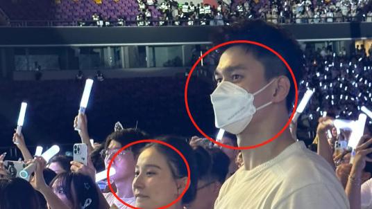 奥运冠军孙杨官宣结婚后，穿白衬衫携妻看演唱会，全程站立似学生