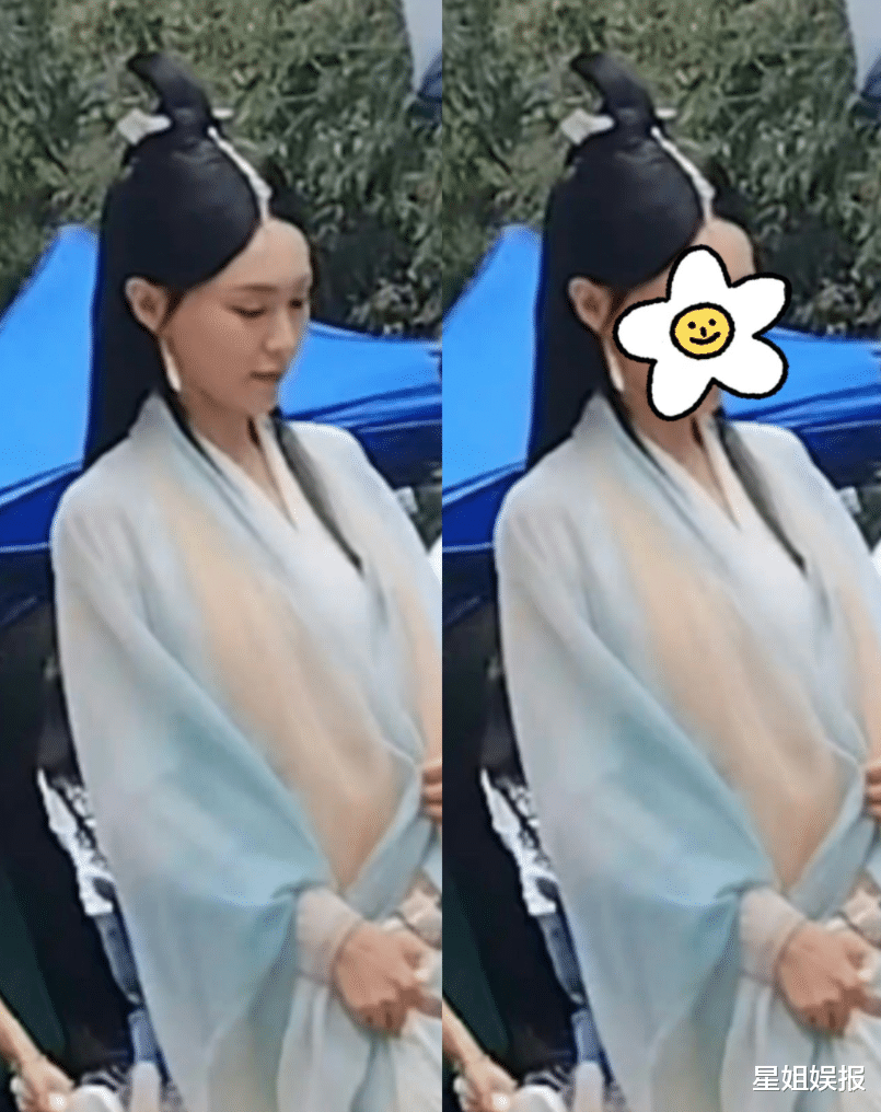 唐嫣《念无双》最新路透!状态不佳法令纹明显,造型还是中分高盘发