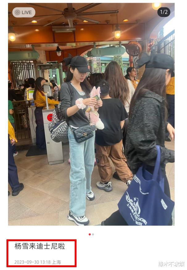 44岁杨雪迪士尼被偶遇,一身行头超7万,13岁女儿神似Angelababy